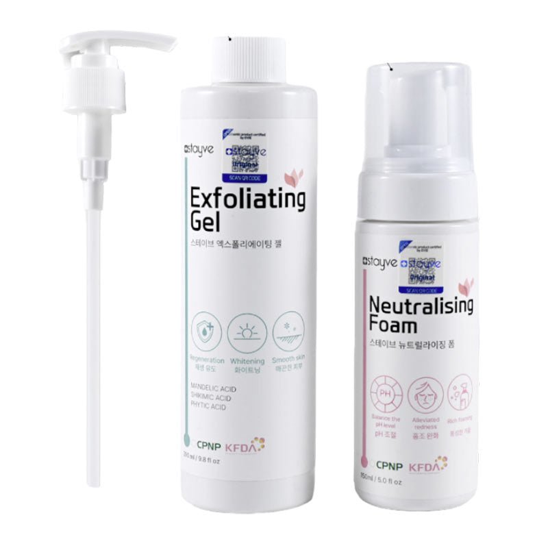 Stayve Derma White Exfoliating Gel and Neutralizing Foam Kit